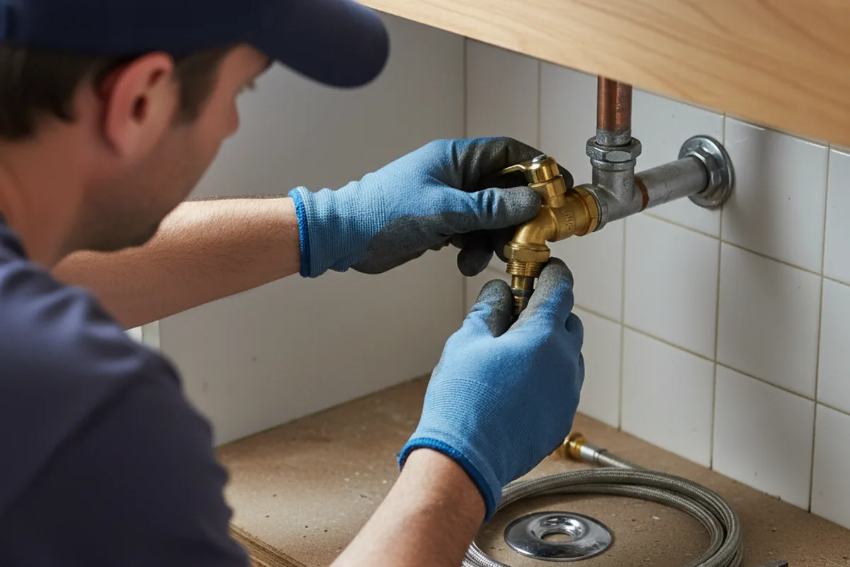 Shutoff valve and fitting work during Emergency Plumbing in Valentines